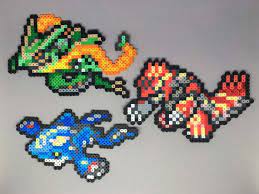 Gen 3 Legendary Weather Trio Kyogre Primal Kyogre Groudon Primal Groudon Rayquaza Mega Mythical Jirachi Pokemon Perler Pokemon Bead Pokemon Perler Beads Pixel Art Pokemon