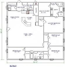 4 Bed 2 Bath 50 X50 2500 Sq Ft Barn Homes Floor Plans Pole Barn House Plans Barndominium Floor Plans
