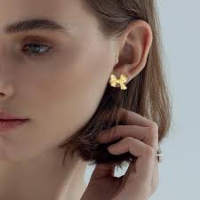 COARVXA Chunky Bow Gold/Silver Dangle Earrings For Women