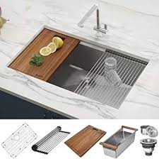 ruvati 32 inch workstation ledge tight radius undermount 16 gauge kitchen sink single bowl rvh8301 amazon ca tool kitchen sink stainless steel kitchen sink