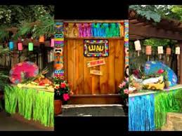Cake table with balloon arch with hawaiian theme. Diy Hawaiian Party Decorations Ideas Youtube