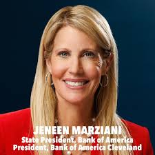 Meet one of our Women of Achievement honorees, Jeneen Marziani, Bank of  America of Ohio's State President & Bank of America Cleveland's President.  Watch the video in our bio to learn more