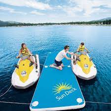 Inflatable Floating Dock Portable Platform Raft Rigid Sun Deck Float 15 Feet Inflatablefloatingdock Lake Floats Floating Dock Carry On Bag