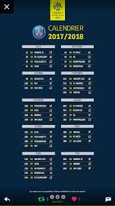 Calendrier Ligue 1 Conforama Saison 2017 2018 Du Paris Saint Germain Calendar Schedule French Ligue 1 Conforama 2017 2018 Season Of Paris Saint Germain Psg