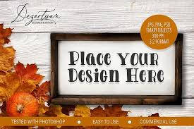 Fall Autumn Wood Sign Landscape Mockup Psd Jpg Png 138446 Seasonal Design Bundles In 2020 Wood Signs Seasonal Designs Mockup Psd