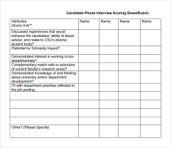 Excel hiring rubric template / consultant evaluation matrix demand metric. Free 9 Interview Score Sheet Samples In Pdf Ms Word Excel Apple Pages