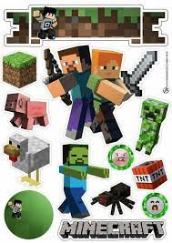Minecraft Party Free Printable Cake Toppers Oh My Fiesta For Geeks Minecraft Party Minecraft Party Decorations Minecraft Printables
