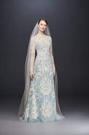 Illusion Lace Long Sleeve Sheath Wedding Dress David S Bridal Davids Bridal Wedding Dresses Wedding Strapless Colorful Dresses
