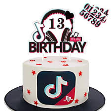 Buy Musical Cake Topper Happy Birthday Sign Cake Decorations For Social Media Theme Girl Birthday Party Supplies Can Choose Your Age Online In Turkey B08cv7yrx5