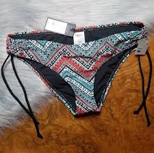 Mossimo Ruched Side Tie Hipster Bikini Bottom Nwt