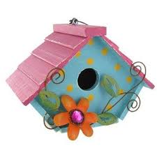 Birdhouse Kits Hobby Lobby Pink Blue Birdhouse With Polka Dots Flower Shop Hobby Lobby Bird Houses Bird House Feeder Hobby Lobby Decor