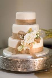Rustic Wedding Cake With Burlap Trim Http Www Deerpearlflowers Com Rustic Country Burlap Wedd Country Wedding Cakes Wedding Cake Rustic Rustic Wedding Cake