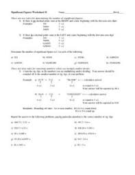 Determine how many significant figures a given number has. Significant Digits Lesson Plans Worksheets Lesson Planet