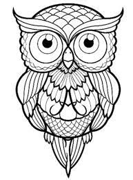 Patterns and abstract shapes can help your mind relax through the act of coloring. Owl Illustration Owl Coloring Pages Owl Drawing Simple Owls Drawing