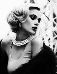 Chic Black White Vintage Hairstyles Glamour Photography Glamour
