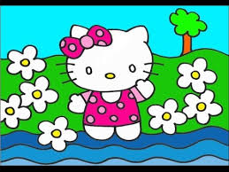 Anda mau menggambar karakter ini? Cara Menggambar Hello Kitty Flowers Kitty Youtube