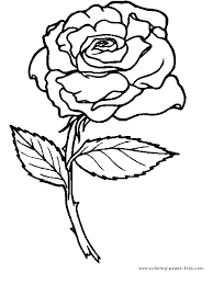 Rose Color Page Rose Coloring Pages Coloring Pages Printable Flower Coloring Pages