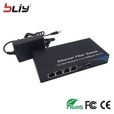 High Speed 5 Port Smf Fiber Converter Sfp Gigabit Switch Fiber Optic Fddi Gigabit Switch Data Cables Cool Things To Buy