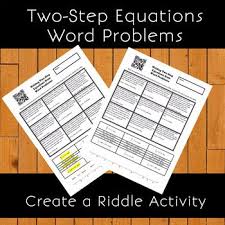 Writing Two Step Equations From Word Problems Create The Riddle Activity Word Problems Writing Equations Word Problem Equations