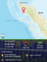 Kepala bmkg dwikorita karnawati dalam konferensi pers di kantor bmkg menyatakan 5 menit setelah terjadi gempa 7,4 skala richter pusat gempa tersebut terjadi pada 0,2 lintang selatan dan 119,89 bujur timur, serta kedalam 11 km. Gempa 5 2 Sr Guncang Meulaboh Getaran Terasa Sampai Banda Aceh Dan Abdya