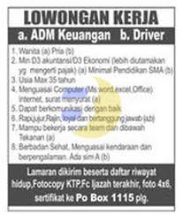 Lowongan Kerja Driver Juni 2021