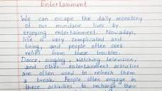 Write a short essay on Entertainment | Essay writing | English ...