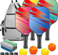 Juego de 4 palas de pickleball aprobadas por USAPA, de fibra de vidrio,  ligera, con mochila todo en uno, 4 bolas de pickleball, 4 toallas ...