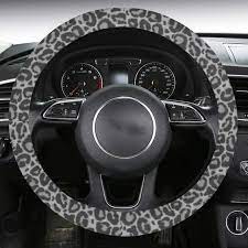 Leopard Steering Wheel Cover With Anti Slip Insert Grey Etsy In 2021 Steering Wheel Cover Wheel Cover Car Steering Wheel Cover