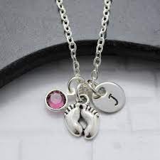 Baby Feet Necklace Footprint Necklace New Mom Necklace Personalized Mothers Day Necklace Baby Necklace Wish Baby Feet Necklace Mom Necklace Personalized Mom Necklace