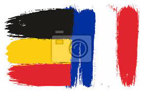 Die französische flagge ist eine vertikale trikolore und zeigt in der mitte frankreich grenzen: Deutschland Flagge Frankreich Flagge Vektor Handbemalt Mit Fototapete Fototapeten Myloview De