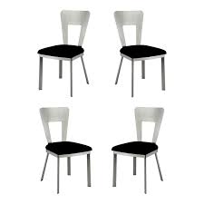 Costway set of 4 dining chairs, dining room side chair with slat back, rubber wood legs armless chair with black base and walnut seat ideal for home, kitchen, dining room 3.5 out of 5 stars 61 $189.99 $ 189. Set Of 4 Metal Black Dining Chairs 1844754 Pkg