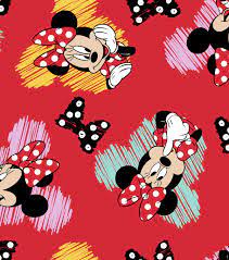Disney Minnie Mouse Fleece Fabric Hearts Bows Mickey Mouse Fabric Fabric Hearts Minnie Mouse