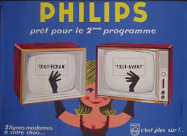 1960s Philips Televisions French Vintage Advert Poster Vintage Ads Vintage Advertisements Retro Poster