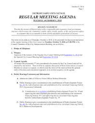 REGULAR MEETING AGENDA