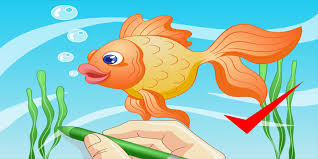 3 مشاهد تحكي قصة السمكة المغامرة Fish Cartoon Drawing Cartoon Fish Cute Drawings