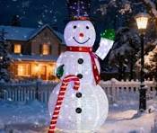 5ft Lighted Snowman Yard Decorations, Large White Outdoor Christmas Holiday  Decoration w/ 170 LED Lights, Hat, Scarf and Stakes