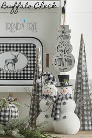 Black And White Buffalo Plaid Christmas Decor Cone Trees Are Back This Time In Classic Black And White Buffalo Check With A Sprinkling Black Christmas Decorations Plaid Christmas Decor Christmas Decor Diy