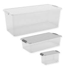Shop for everyday storage bins, storage boxes, and storage containers at dollar tree. Curver Latch Mates Storage Container With Lid In Clear Grey Bed Bath Beyond