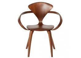 Shown in classic walnut finish, with table. Cherner Side Chair Off 73