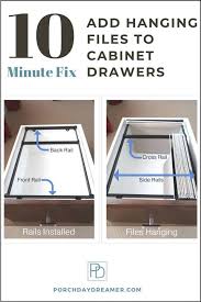 File rails for wood cabinets. Create And Organize A Hanging File Drawer Porch Daydreamer
