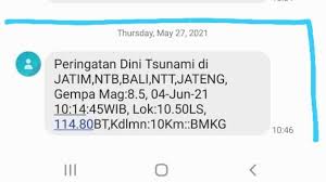 Gempa hari ini « gempa bumi « gempa terkini. Bmkg Sebar Sms Jawa Bali Diguncang Gempa 8 5 Sr 4 Juni 2021 Peringatan Tsunami Suara Bali