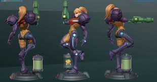 Samus Aran Gravity Suit Sculpt For 3d Print Dinamuuu 3d