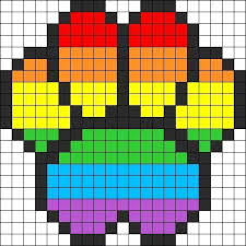 Rainbow Puppy Print2 Perler Perlenmuster Perlen Sprite In 2020 With Images Pony Bead Patterns Pixel Art Templates Perler Patterns