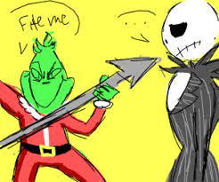 Grinch Battling Jack Skellington Drawception