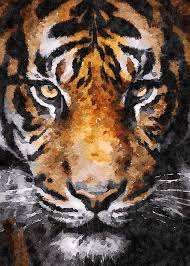 Tiger Head Watercolor Mini Art Print By Teepubliz Without Stand 3 X 4 Watercolor Tiger Tiger Painting Watercolor Art Prints