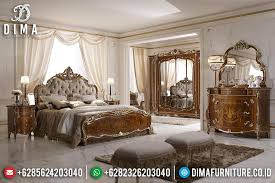 Terbaru Set Tempat Tidur Mewah Jepara Jati Natural Pu Kombinasi Emas Df 0790 Living Room Design Decor Luxury Italian Furniture Bedroom Sets