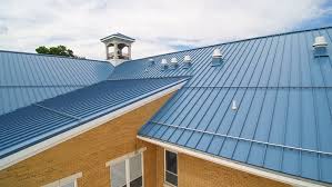 Commercial metal roofing system on a business property