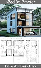 House Design Plan 8x17m With 6 Bedrooms With Images Home Design Plans House Architecture Design Modern House Design