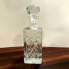 You place your shot glasses under what i can only describe to you as an udder then you pour your alcohol of choice into the top. Block Crystal Decanter Liquor Dispenser Bottle Glass Stopper Vintage Ebay