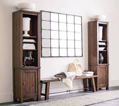 Wall shelf features 7 wooden hooks and 3 open cubbies. Benchwright 3 Piece Entryway Set With Bench Pottery Barn